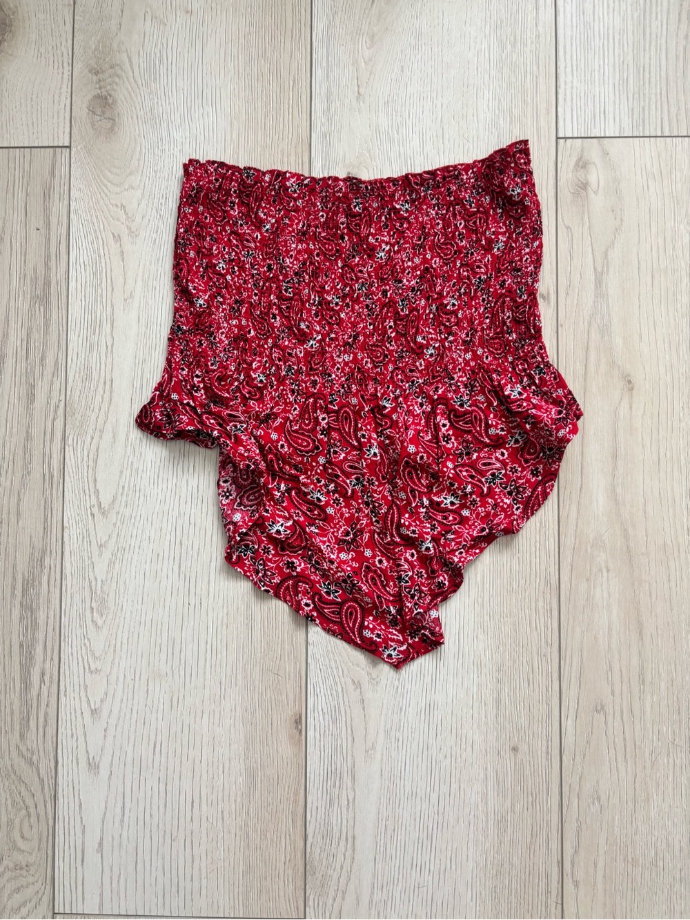 Red Paisley Tube Top